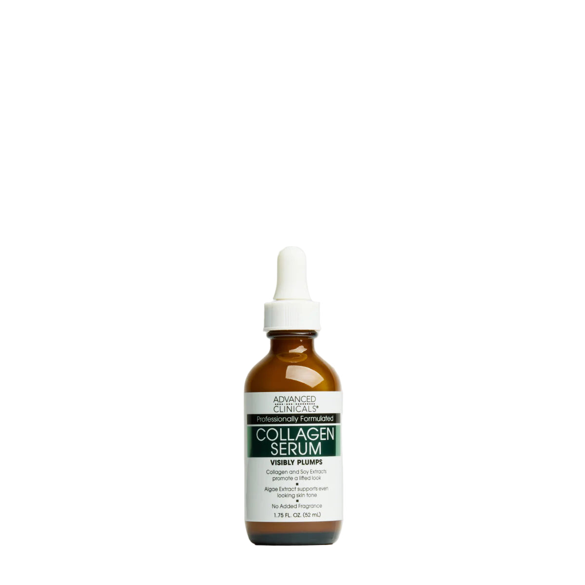 Bottle of collagen serum on a white background