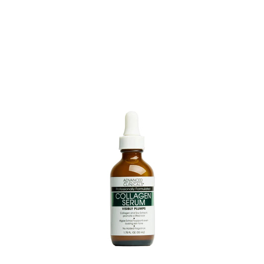 Bottle of collagen serum on a white background