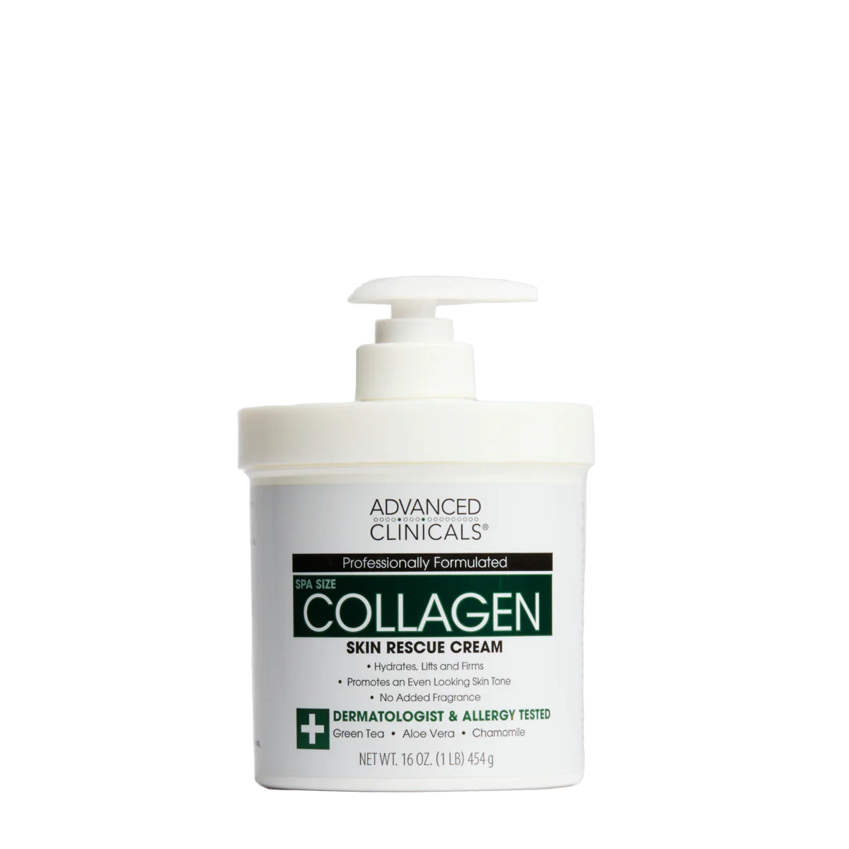 Collagen skin rescue cream bottle on a white background