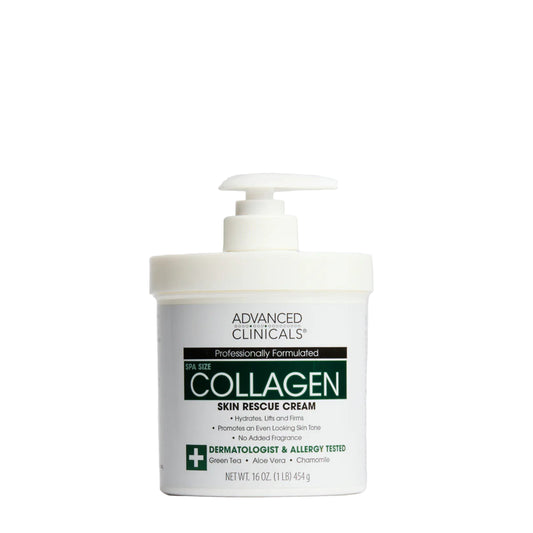 Collagen skin rescue cream bottle on a white background
