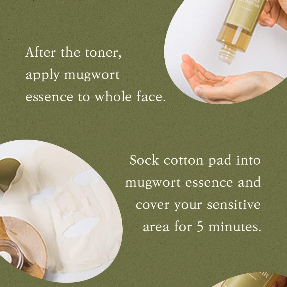 How to use I'm From Mugwort Essence – apply after toner or soak a cotton pad to target sensitive areas for hydration and soothing benefits.