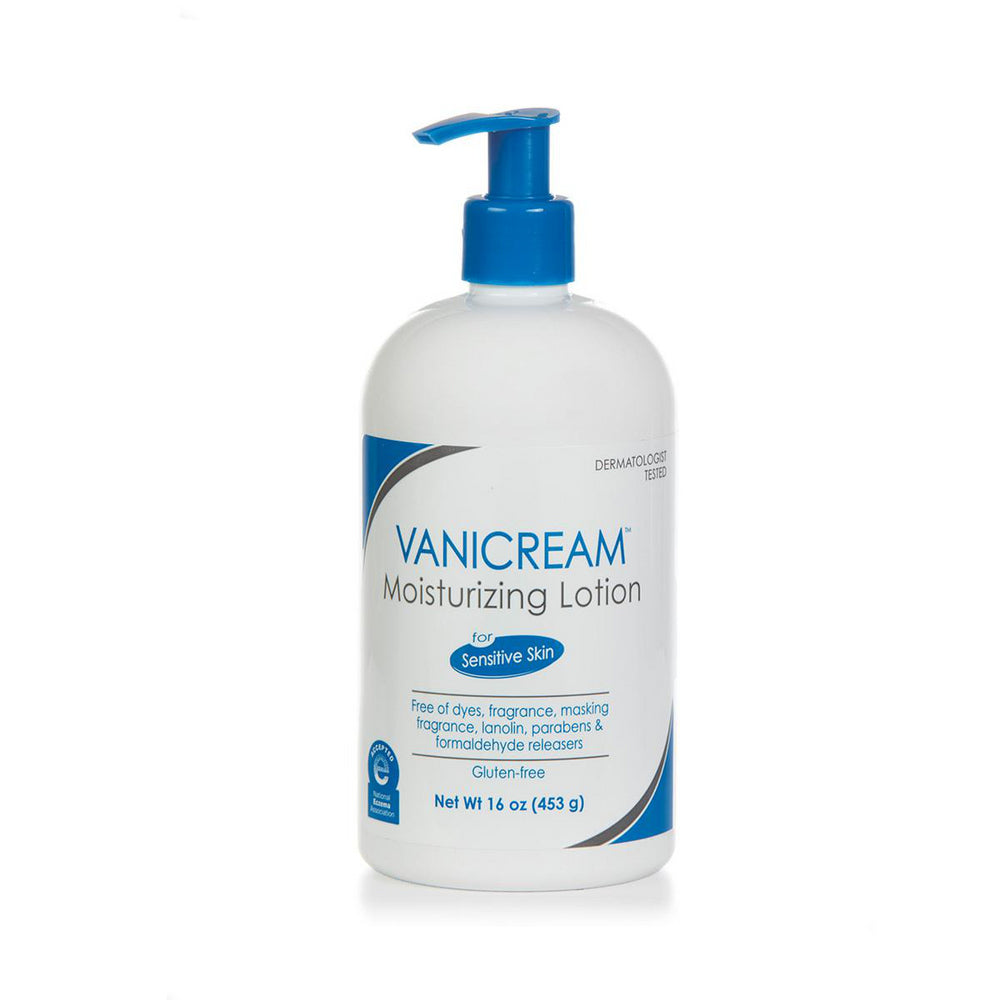 Vanicream moisturizing lotion bottle on a white background