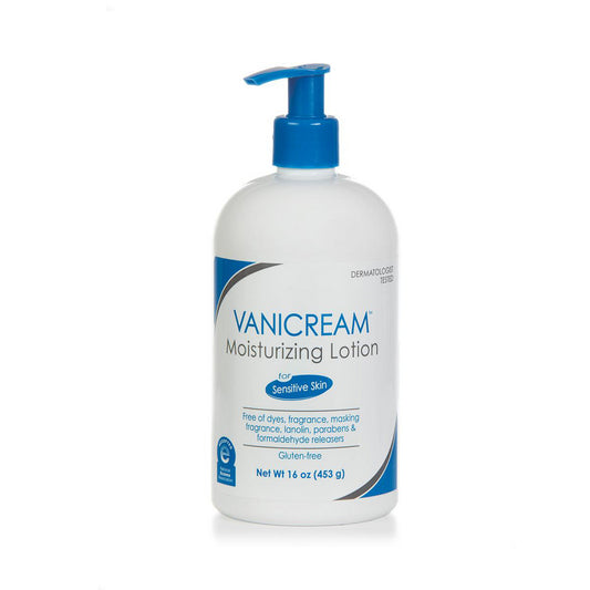Vanicream moisturizing lotion bottle on a white background