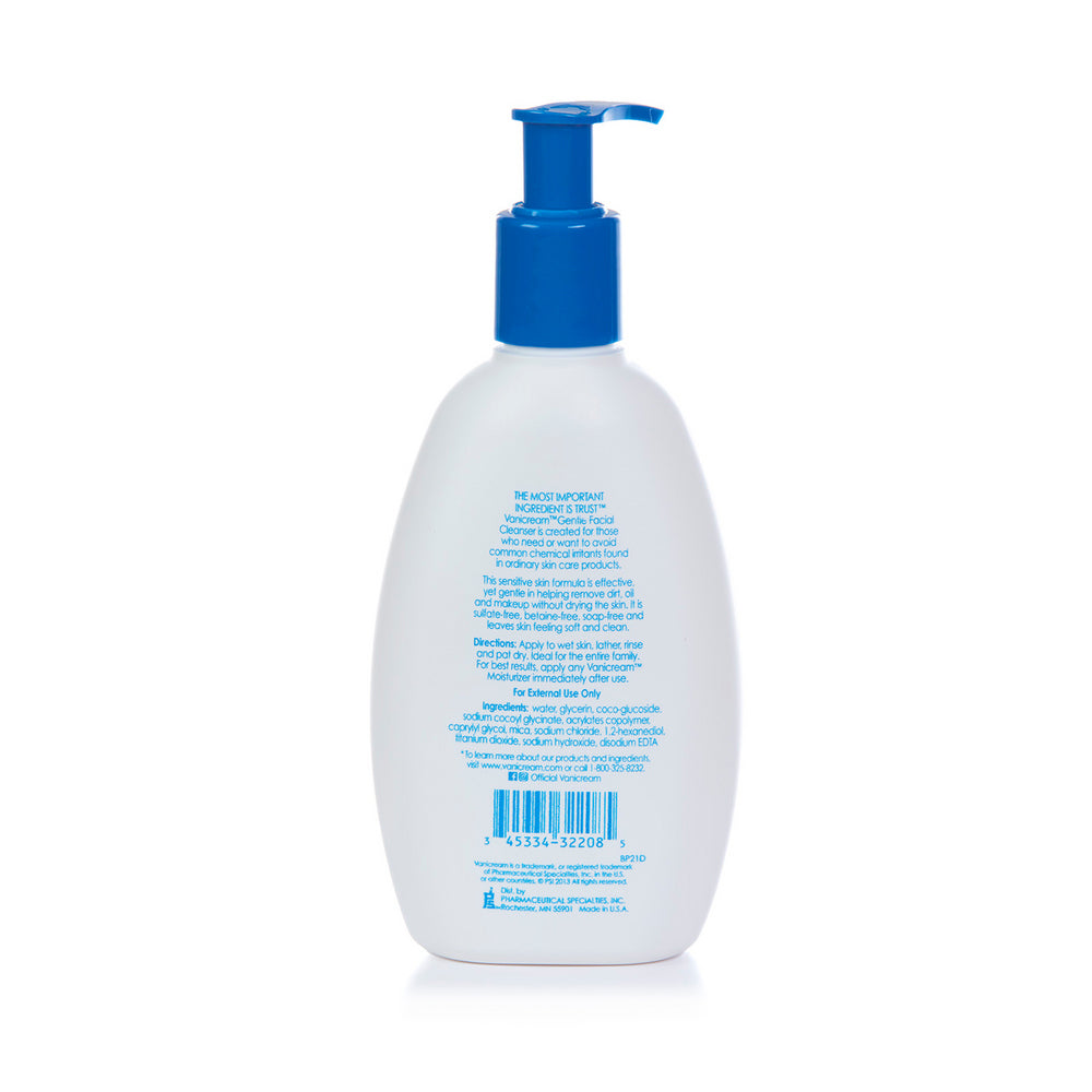 White bottle with blue pump on a white background