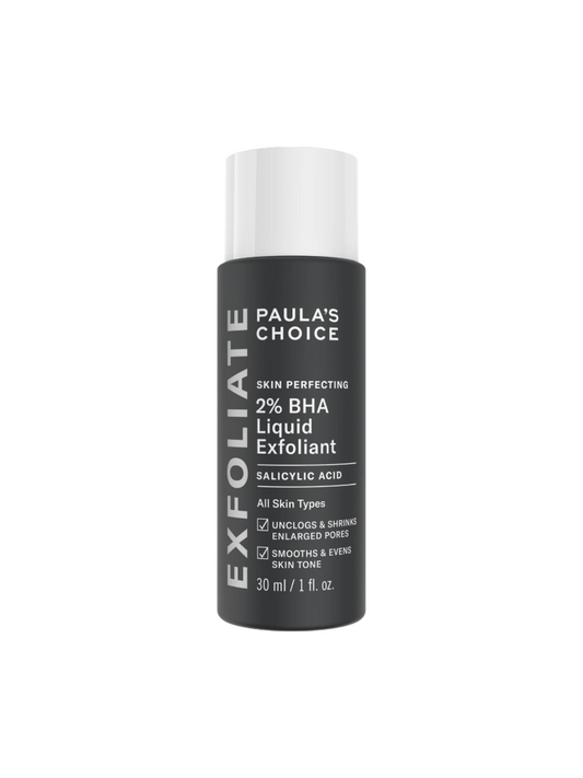 Paulas Choice SKIN PERFECTING BHA Liquid Exfoliant in a sleek black bottle features Salicylic Acid to unclog pores, remove blackheads, and even skin tone. The 30 ml (1 fl. oz.) formula effectively exfoliates dead skin for a radiant complexion.
