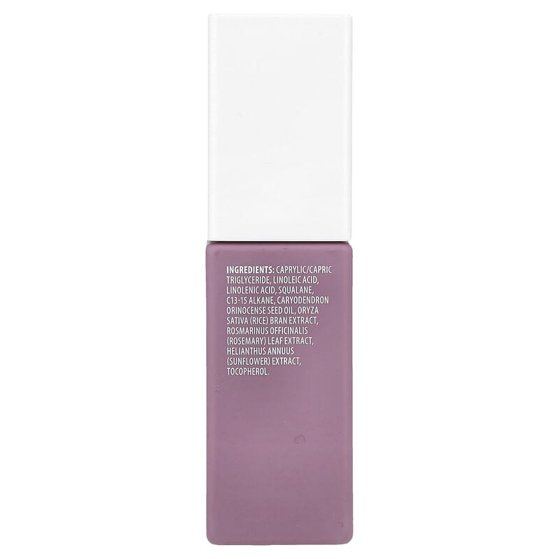 The square purple Medix 5.5 Vitamin F Serum bottle with a white cap features ingredients like Caprylic/Capric Triglyceride, Squalane, and Oryza Sativa Bran Extract for skin barrier protection. Its minimalist design matches its nourishing 20% Vitamin F content in a 1.75oz (50ml) container.