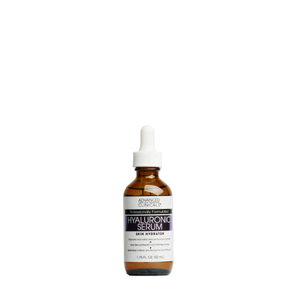 Bottle of hyaluronic serum on a white background