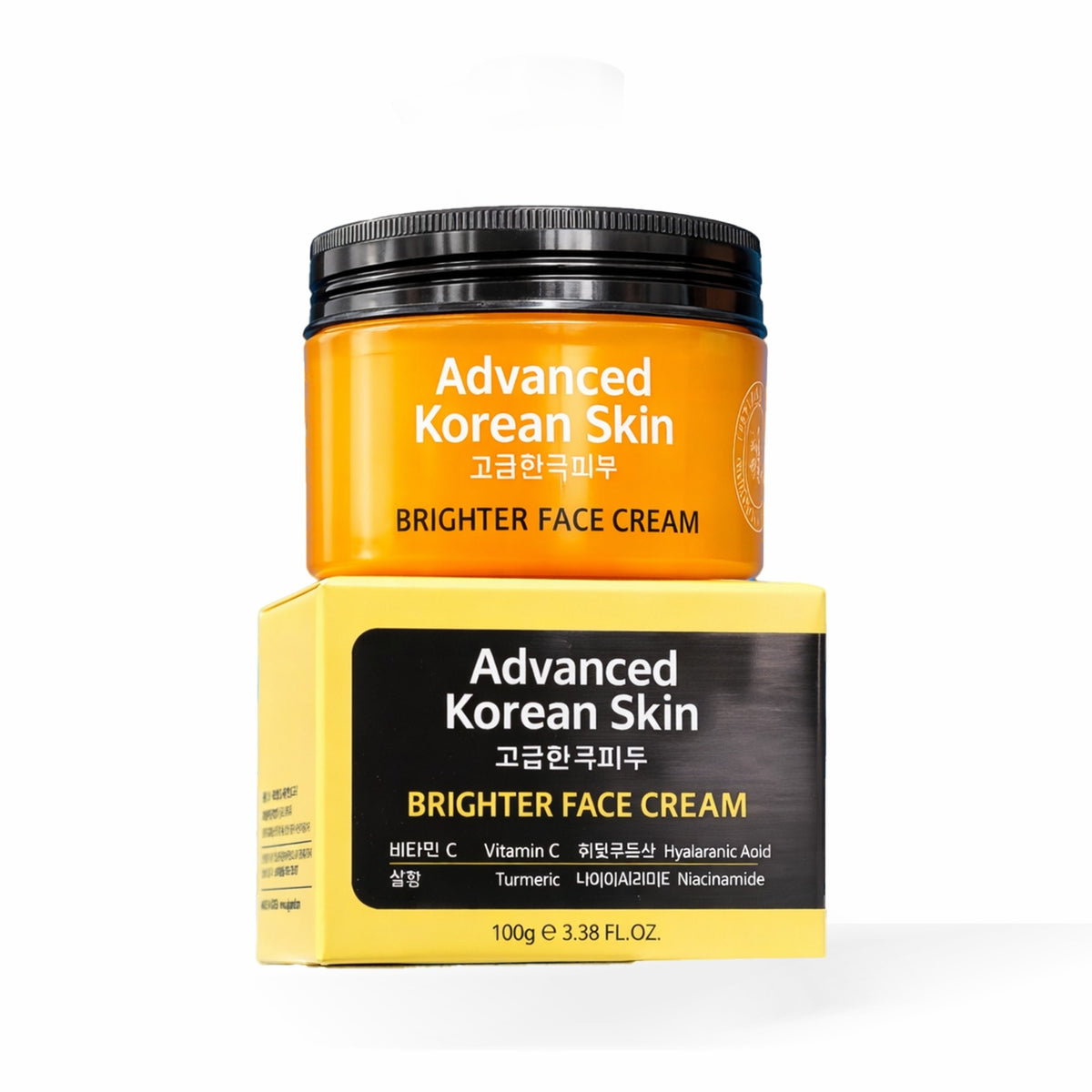 Advanced Korean Skin Brighter Face Cream jar and box on a white background