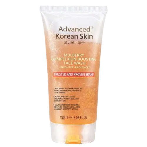 Tube of Advanced Korean Skin Mulberry Complexion-Boosting Face Wash on a white background