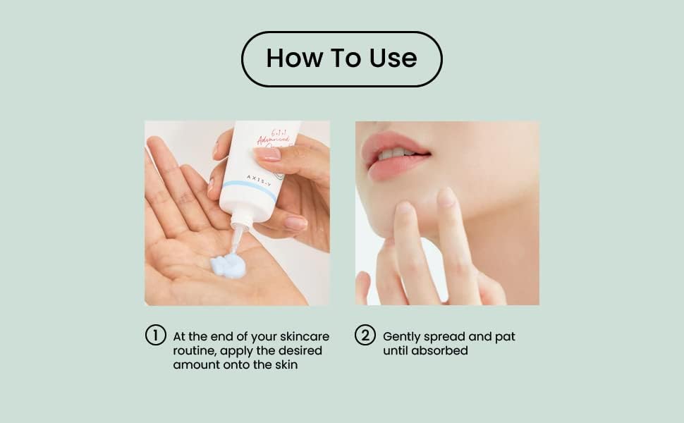 The Axis-Y Heartleaf My Type Calming Cream 60ml from AXIS-Y is shown being squeezed onto a hand. Instructions: At the end of your skincare routine, apply the desired amount to the skin and gently spread and pat until absorbed.