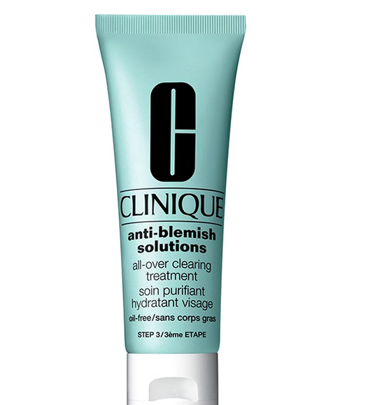 Clinique anti-blemish solutions tube on a white background
