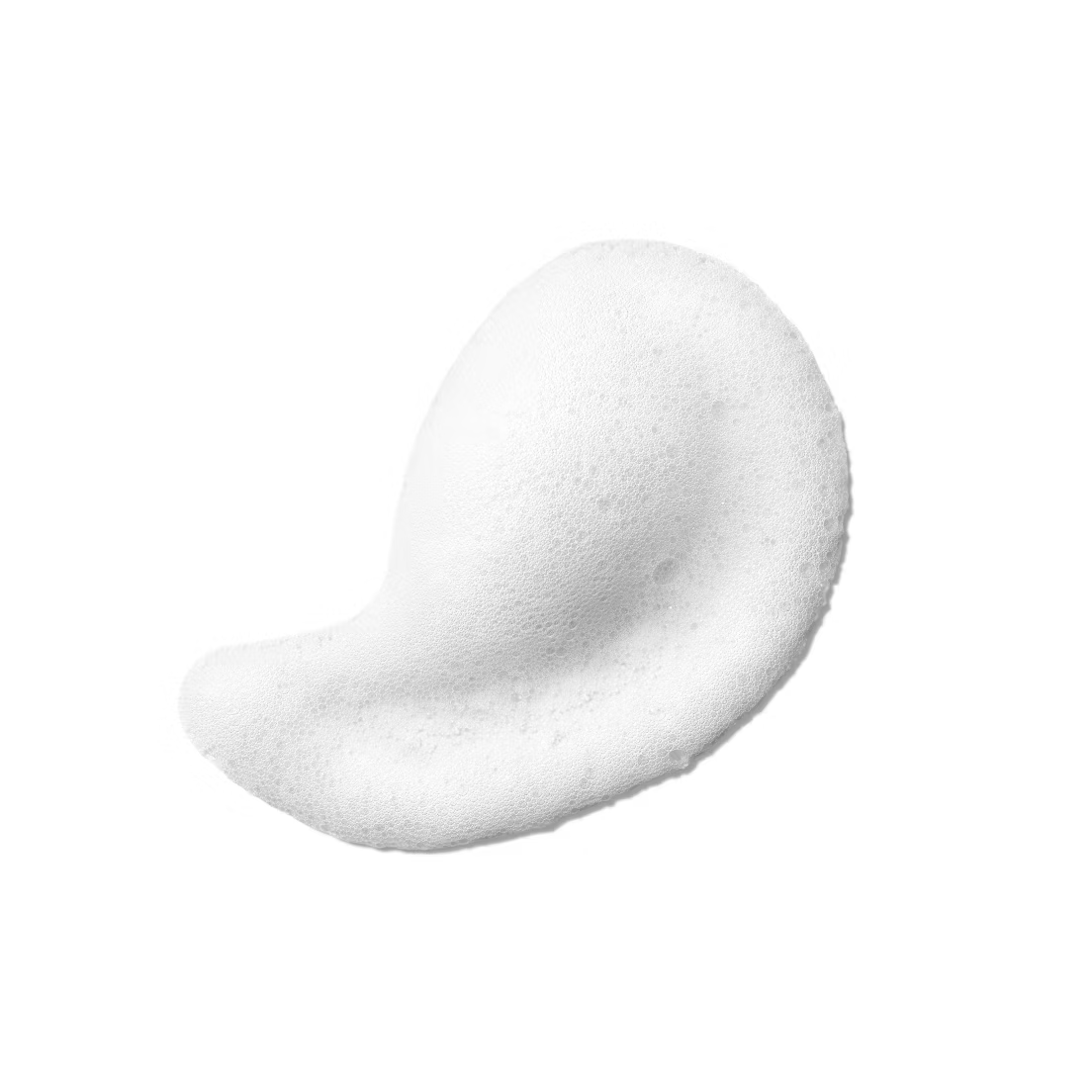 A smooth, airy dollop of Clinique Anti-Blemish Solutions Cleansing Foam 125ml, by Clinique, sits in a curved teardrop shape against a plain white background.