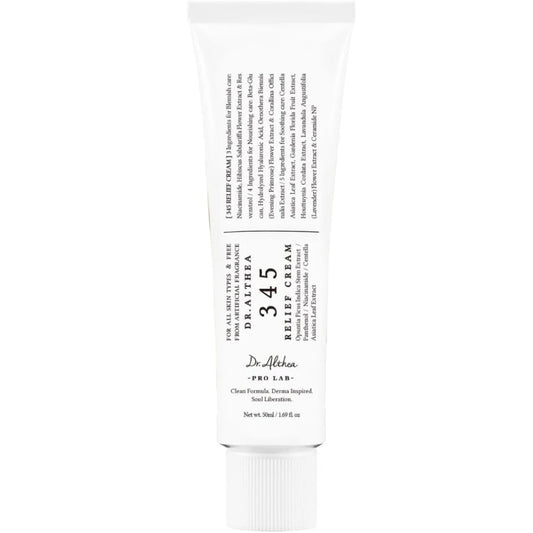 Tube of Dr. Thea 345 Relief Cream on a white background