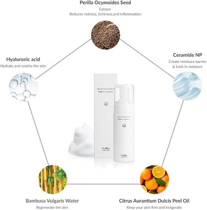 Dr. Althea Bubble Cleanser with Perilla Seed, Ceramide NP, Hyaluronic Acid, and Citrus Peel Oil. Hydrates, soothes, and repairs the skin barrier.