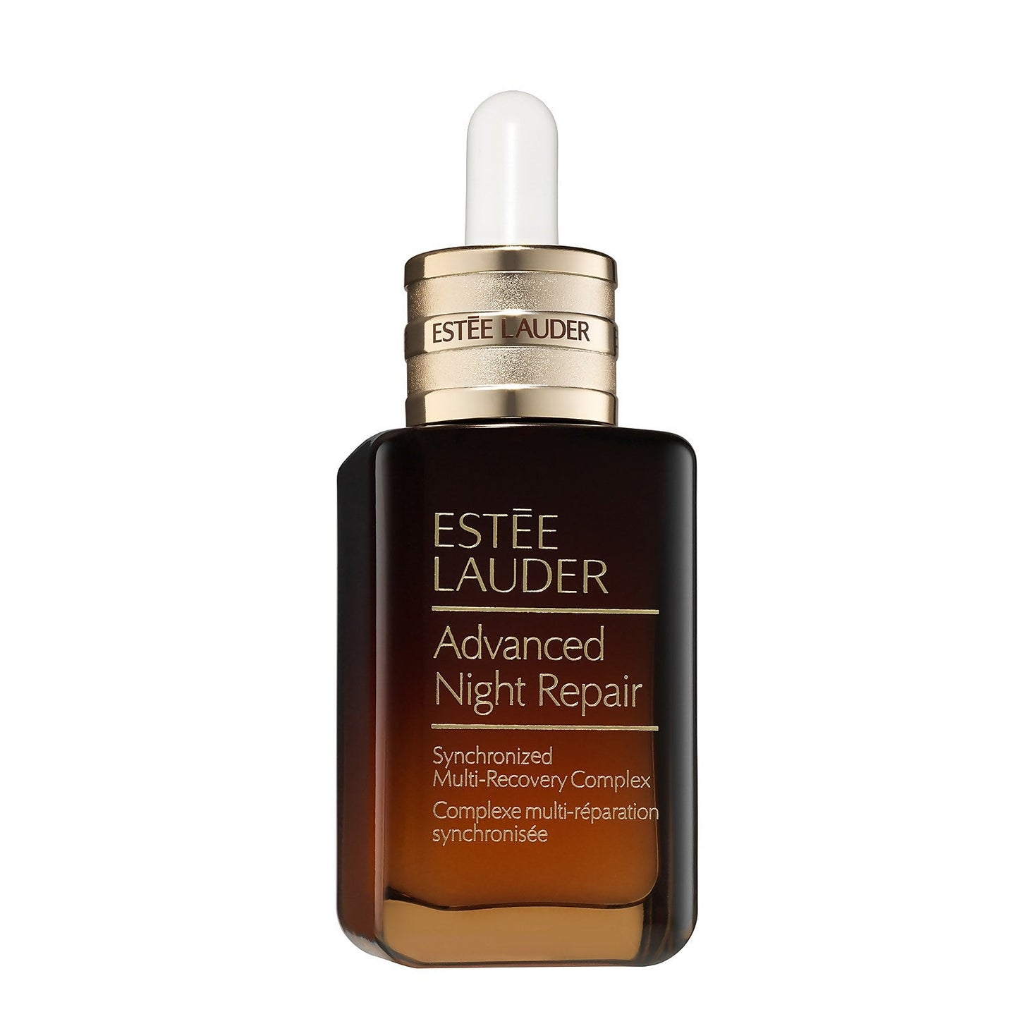 Estée Lauder Advanced Night Repair serum bottle on a white background