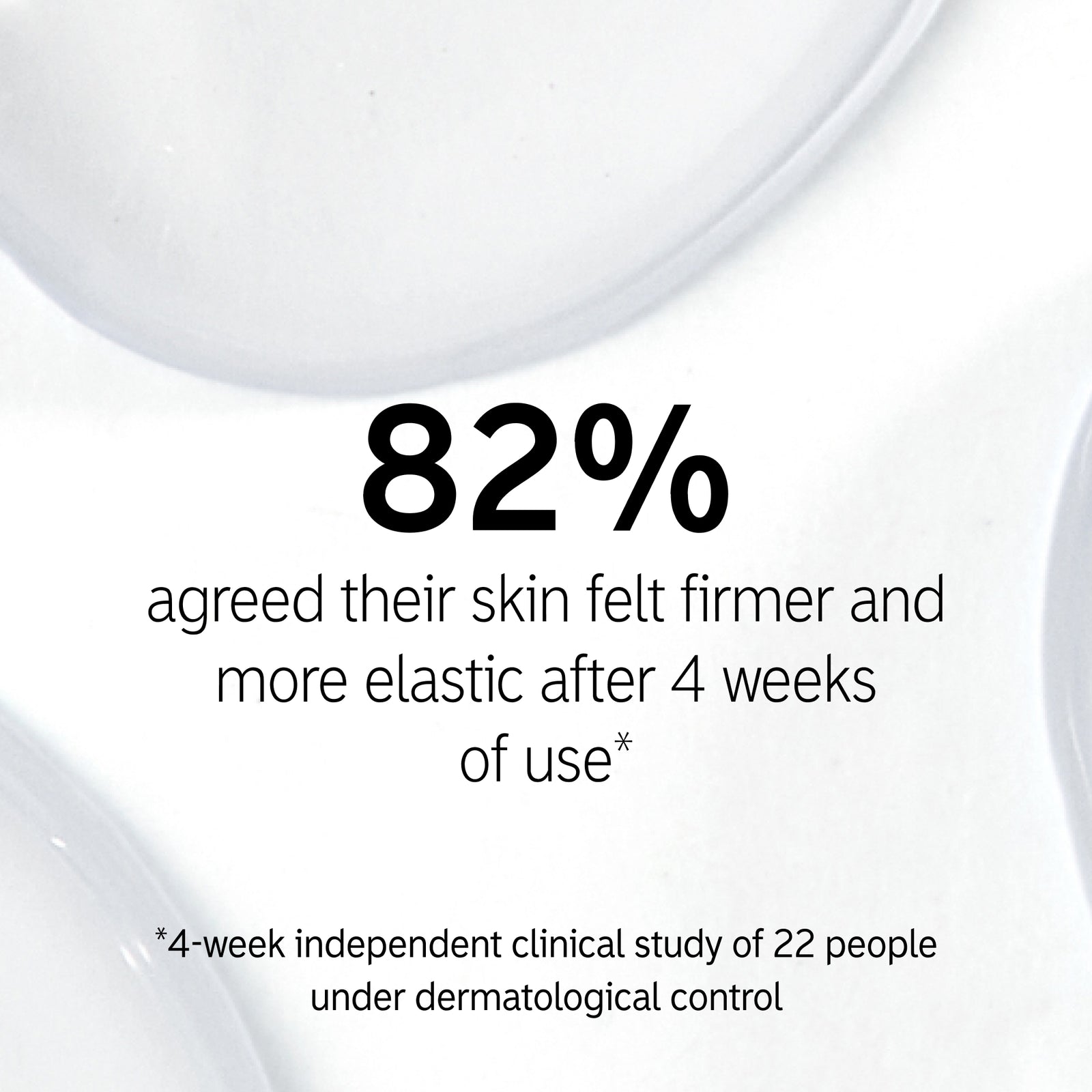The image text notes: “82% felt firmer, more elastic skin after 4 weeks.” This finding is from a 4-week, independent clinical study of 22 participants under dermatological control, emphasizing the moisture-binding benefits of The INKEY List™ Hyaluronic Acid Serum - 30ml by The Inkey List.