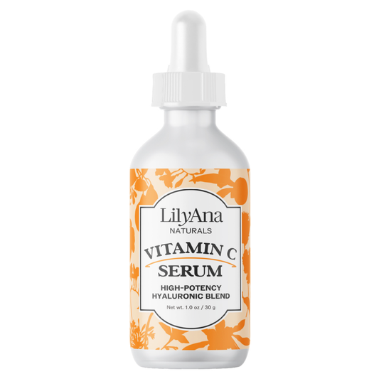 LilyAna Naturals Vitamin C Serum bottle with dropper on a white background