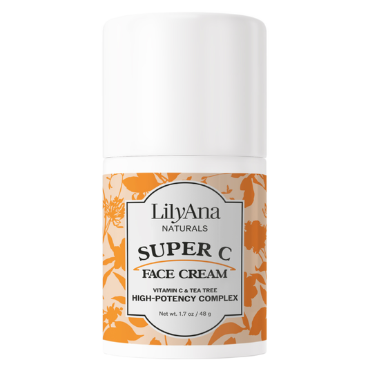 LilyAna Naturals Super C Face Cream container on a white background