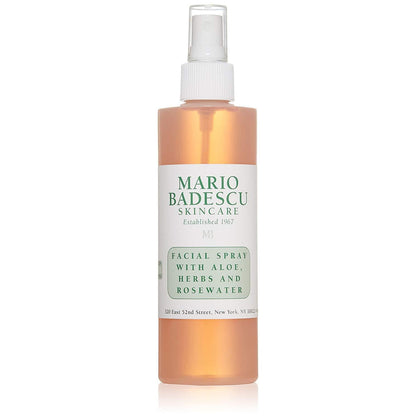 Mario Badescu skincare facial spray bottle on a white background