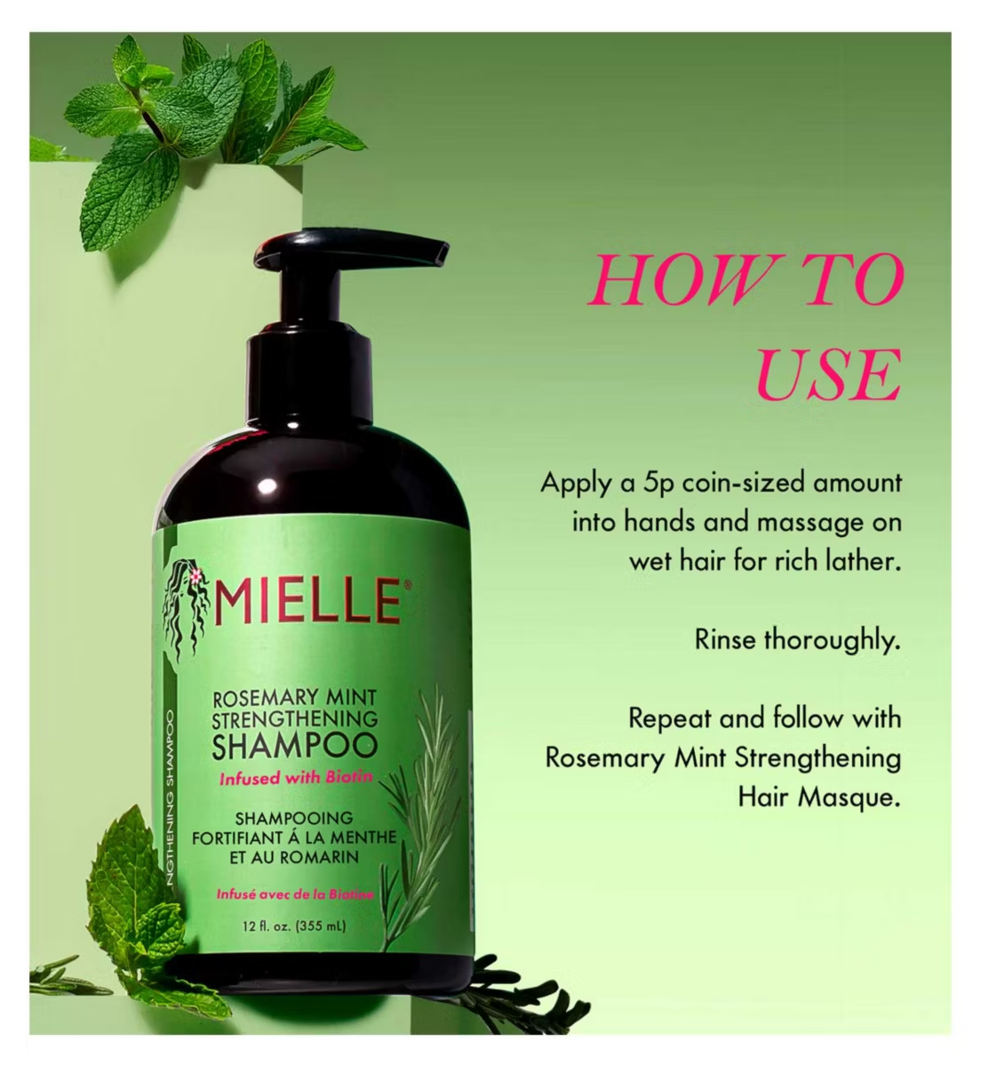 Mielle Organics Rosemary Mint Strengthening Shampoo 355ml