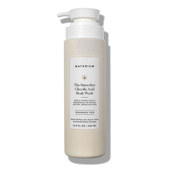 Naturium body wash bottle with pump on a white background