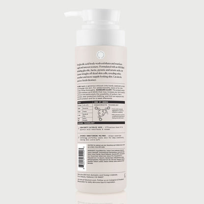 Back label of a skincare product on a white background