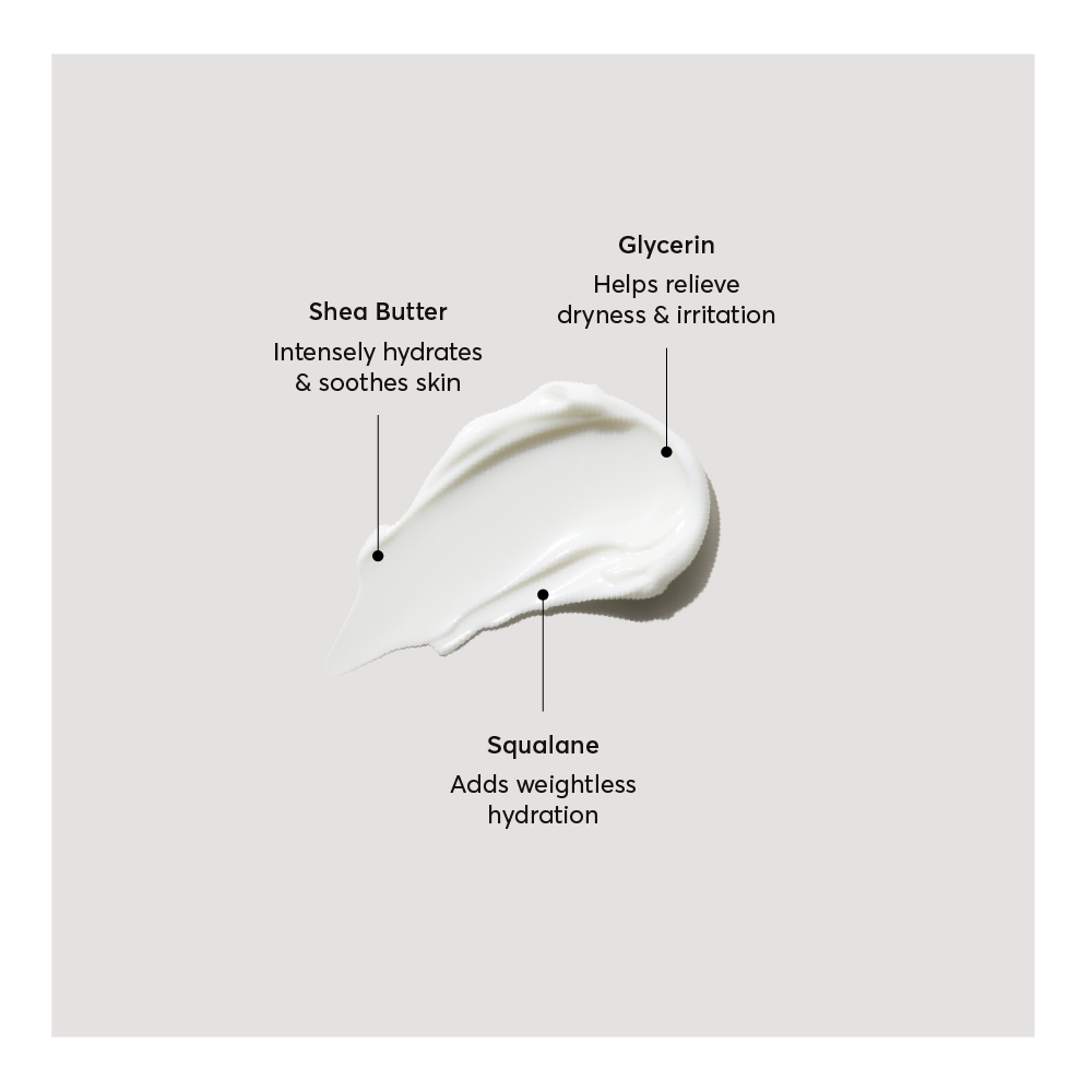 NATURIUM The Glow Getter Multi-Oil Body Butter by NATURIUM is shown as a white cream on a light gray background, featuring shea butter (deep hydration), glycerin (relieves dryness & irritation), and squalane (weightless hydration for a radiant glow).