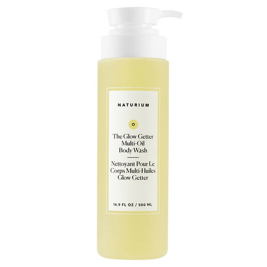Naturium body wash bottle on a white background