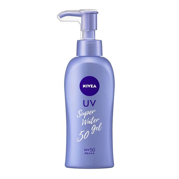 Nivea UV Super Water 50 Gel bottle on a white background