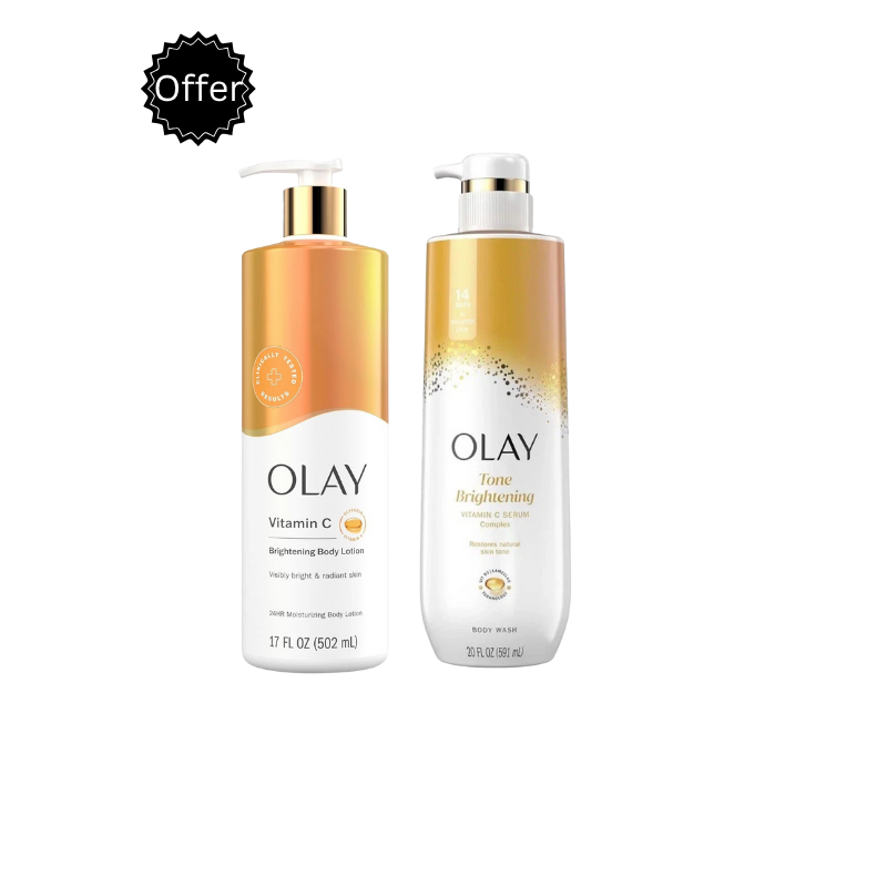 Olay Vitamin C Brightening Body Lotion & Tone Brightening Body Wash Bundle