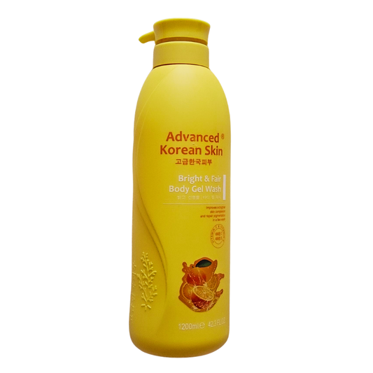 Advanced Korean Skin Bright & Fair Body Gel Wash (1200ml) - Vitamin C & E