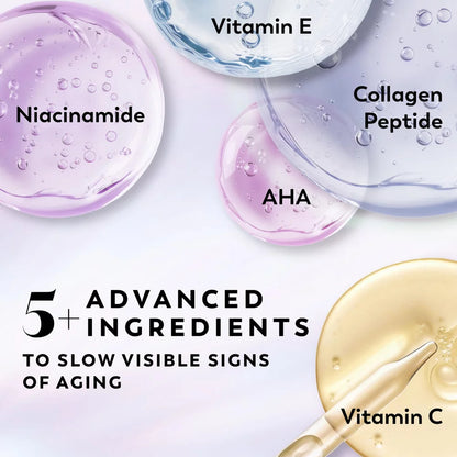 Cosmetic ingredients with labels on a white background
