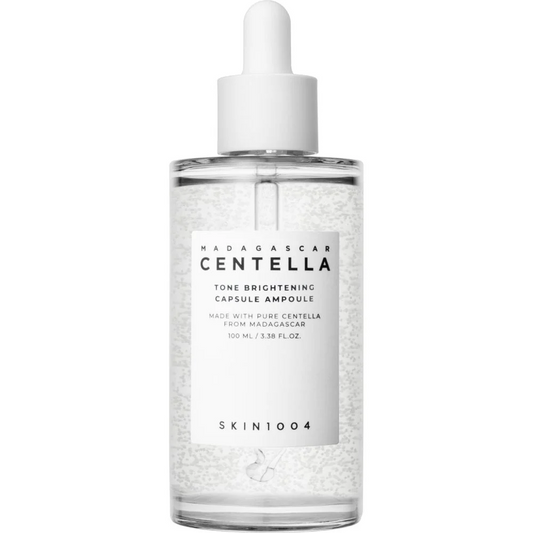 Skincare bottle labeled 'Madagascar Centella' on a white background
