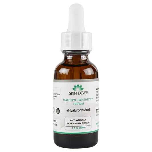 Skin Deva serum bottle with dropper on a white background