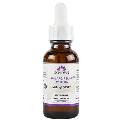 Skin Deva Argireline with HA dropper bottle on a white background