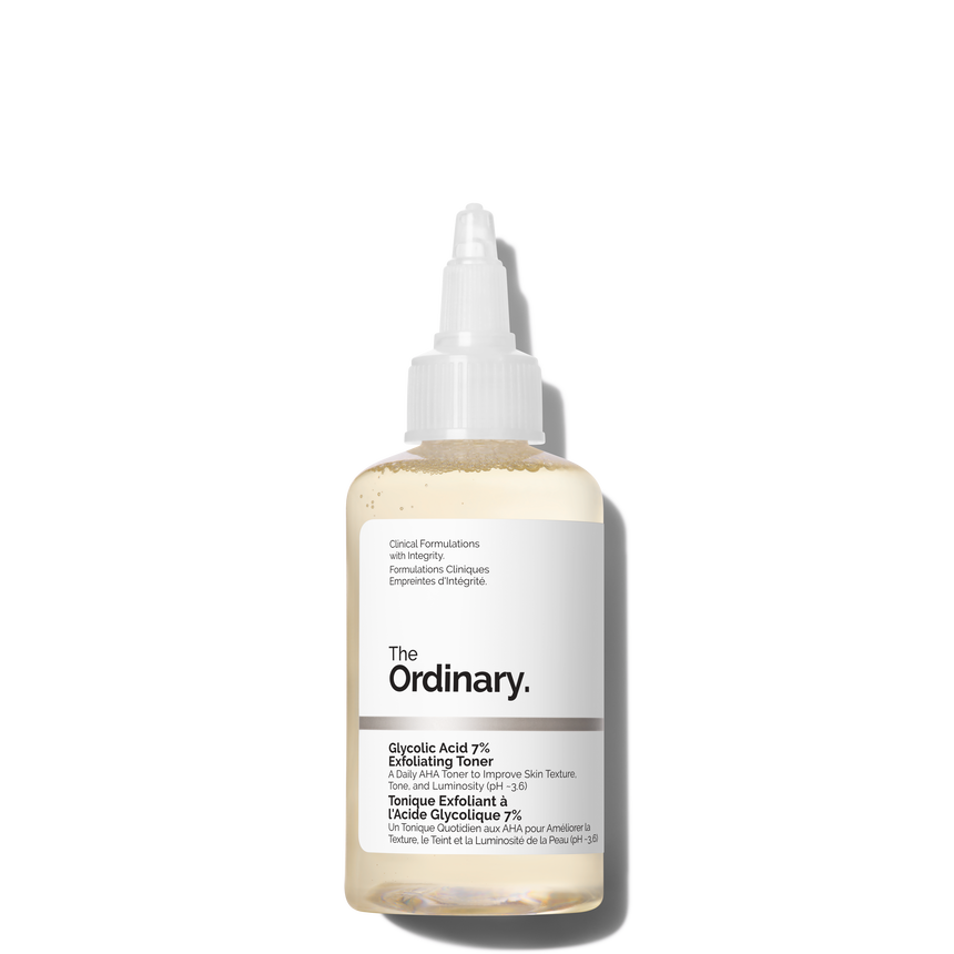 The Ordinary skincare bottle on a white background