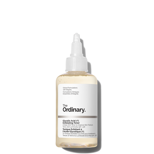 The Ordinary skincare bottle on a white background