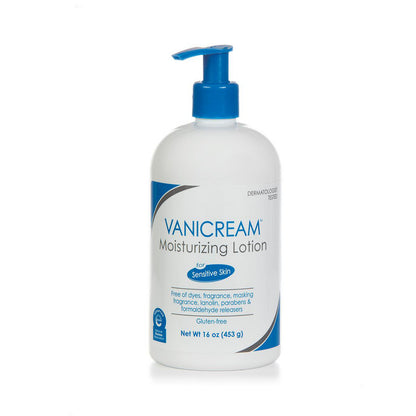 Vanicream moisturizing lotion bottle on a white background