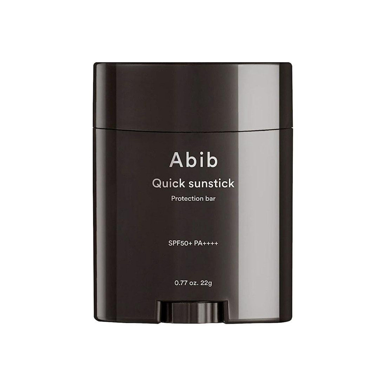 The Abib Quick Sunstick Protection Bar SPF50+ PA++++ (22g) is a Korean sunscreen stick that enhances skin barrier strength. It features sleek packaging with white text on a black background, combining functionality and style.