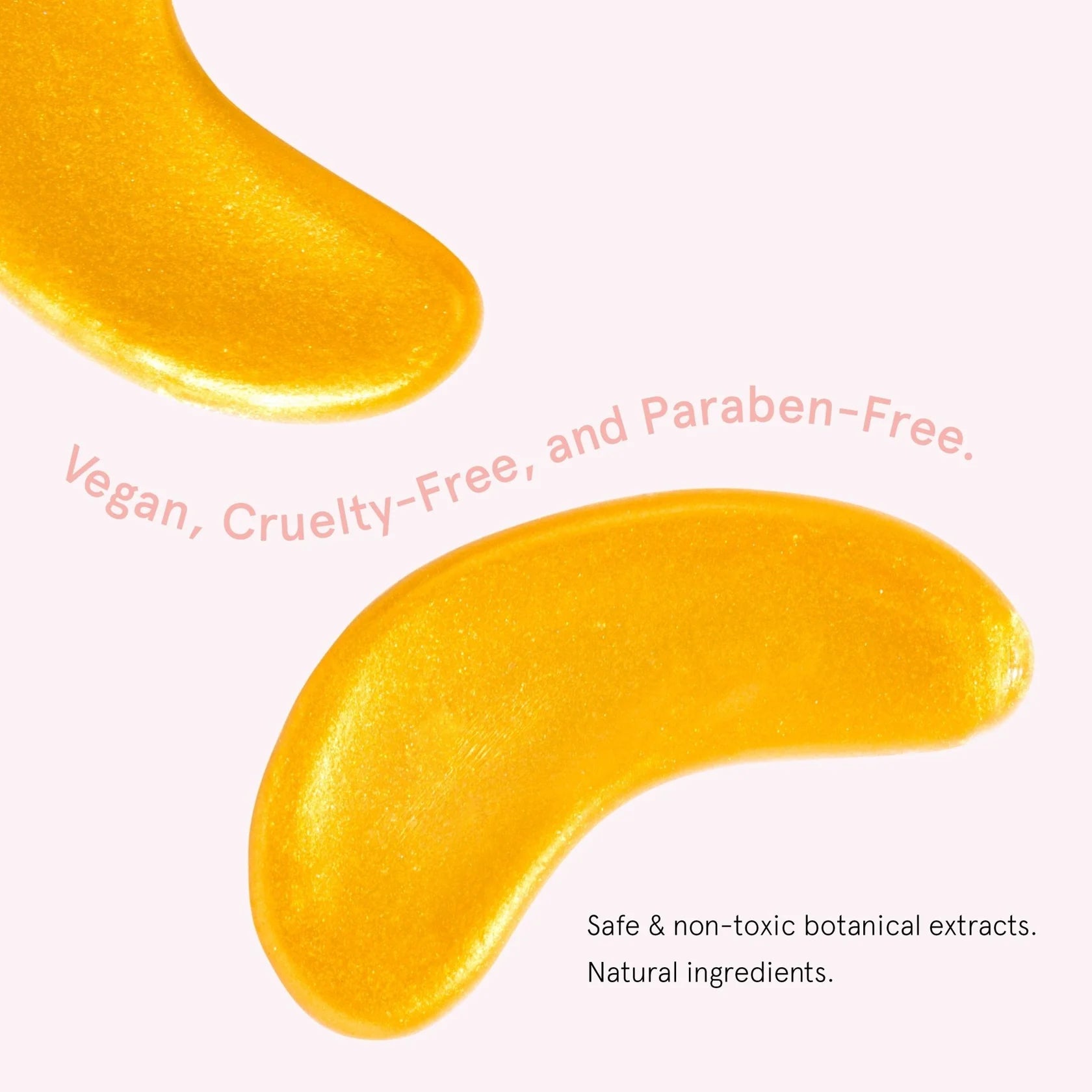 Gold hydrogel under-eye patches by Grace & Stella. Vegan, cruelty-free, paraben-free, and infused with hyaluronic acid for hydration and depuffing.