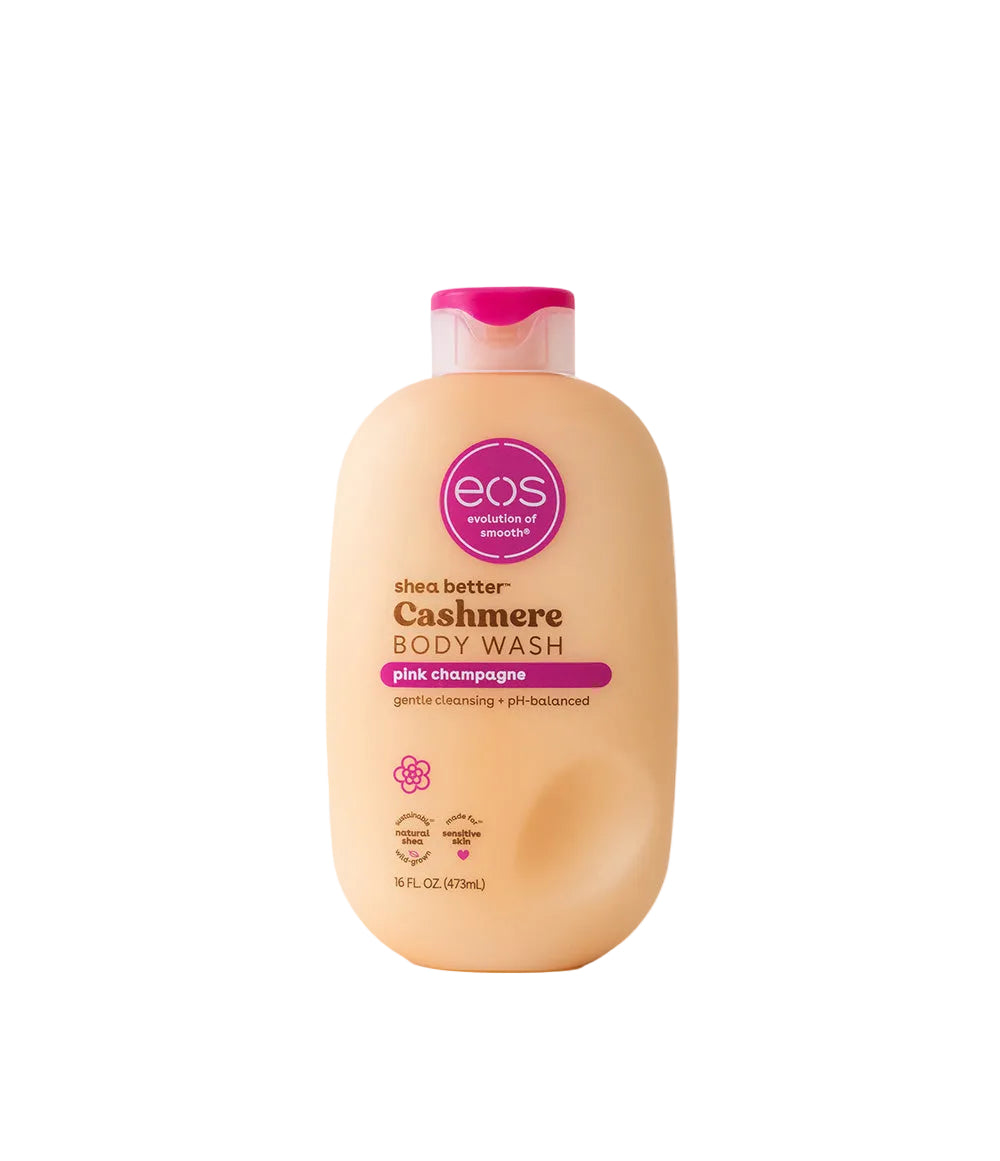 eos Pink Champagne Body Wash 473ml creamy vegan shower gel with pear champagne ruby pomegranate plum suede scent