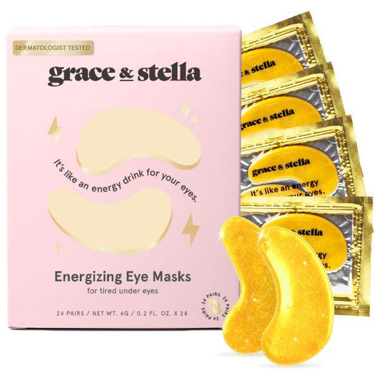 Grace & Stella Energizing Eye Masks - 24 Pairs, Gold