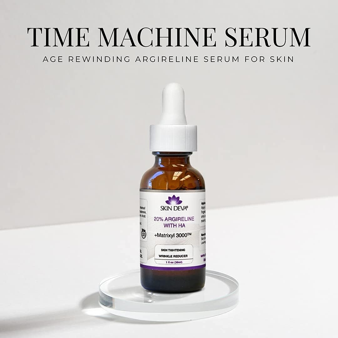 Bottle of 'Time Machine Serum' on a white background